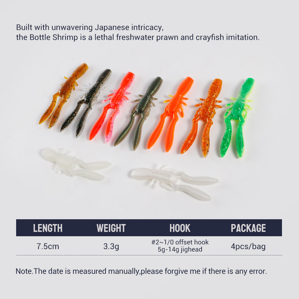 NOEBY Bottle Shrimp Craw 75mm  – Fishing Lure Spinnerbait Bewertung und Preis