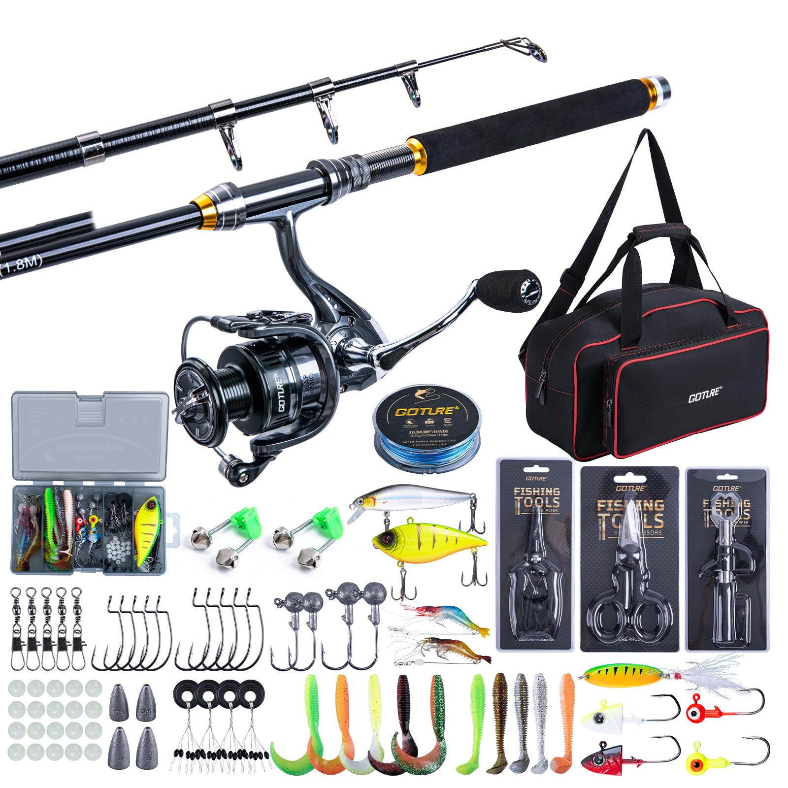 Goture Fishing Telescopic Rod  – Fishing Lure Spinner Bewertung und Preis